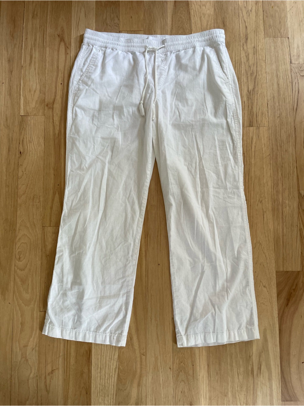 Sonoma linen and cotton White Women's Drawstring Capris Size 16